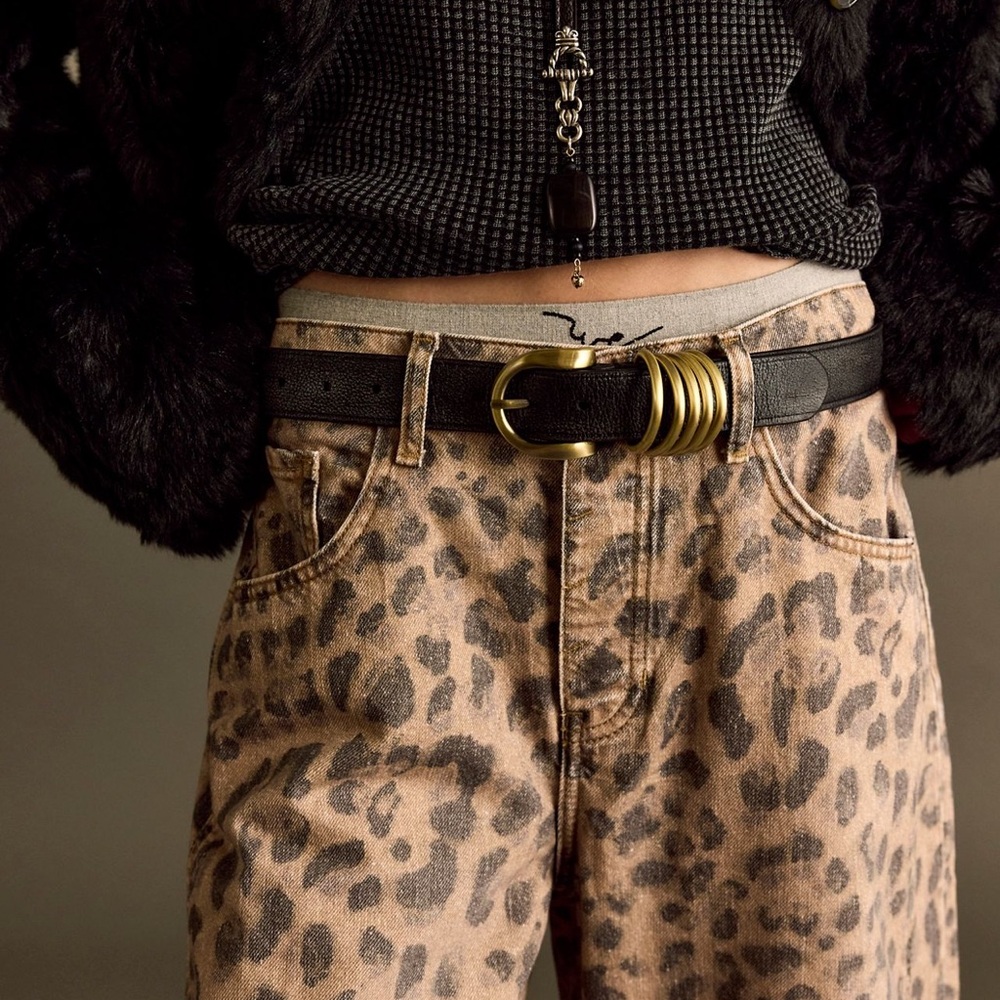 28 LONG We The Free People Good Luck Printed Barrel Jeans Cheetah Leopard Animal - Picture 6 of 13